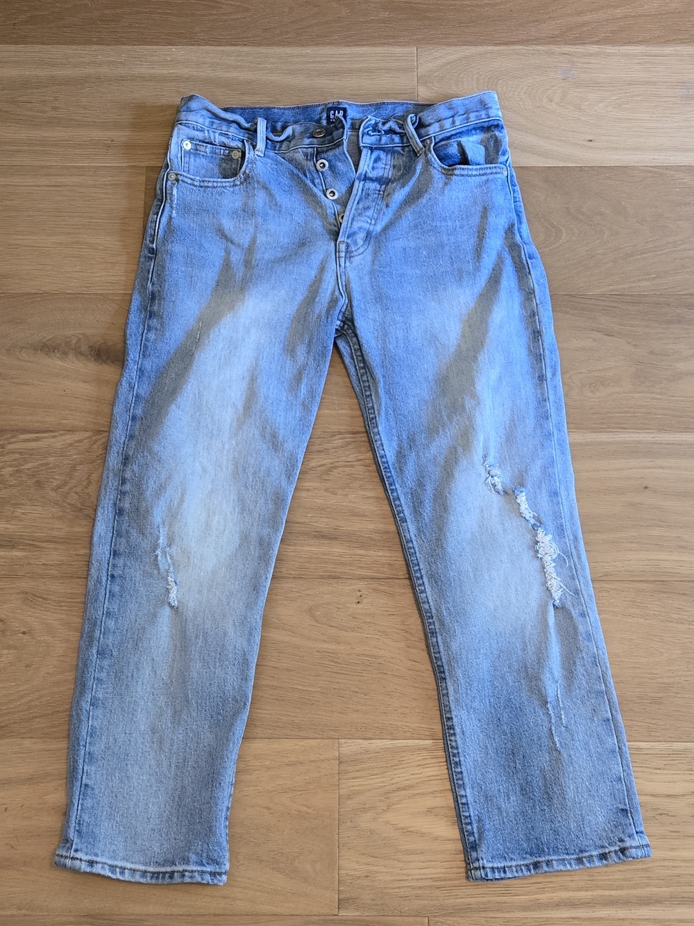 GAP Light Blue Distressed WOMENS Jeans Sz 27